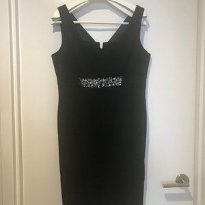 Laura Ashley beaded cocktail dress, black US 12